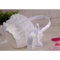 White Satin Lace Pure White Flower Girl Basket Wedding Ceremony Distributors for Wedding Supplies